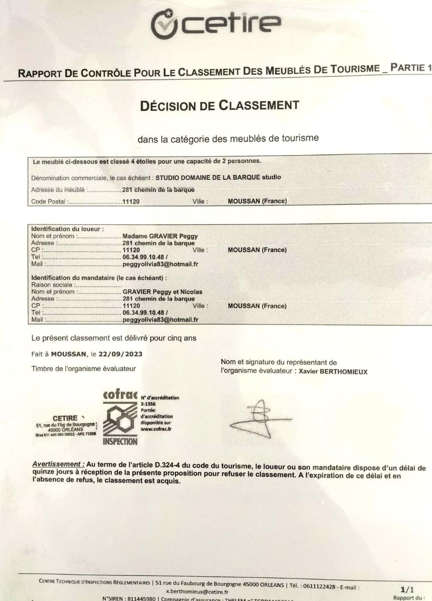Studio 2 Personnes A Moussan Ngoại thất bức ảnh